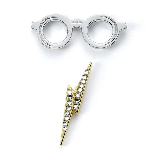 哈利波特徽章闪电和眼镜