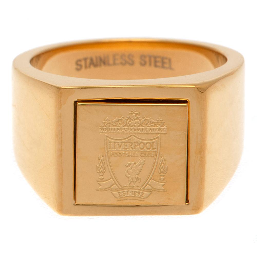 Liverpool FC Gold Plated Signet Ring Small