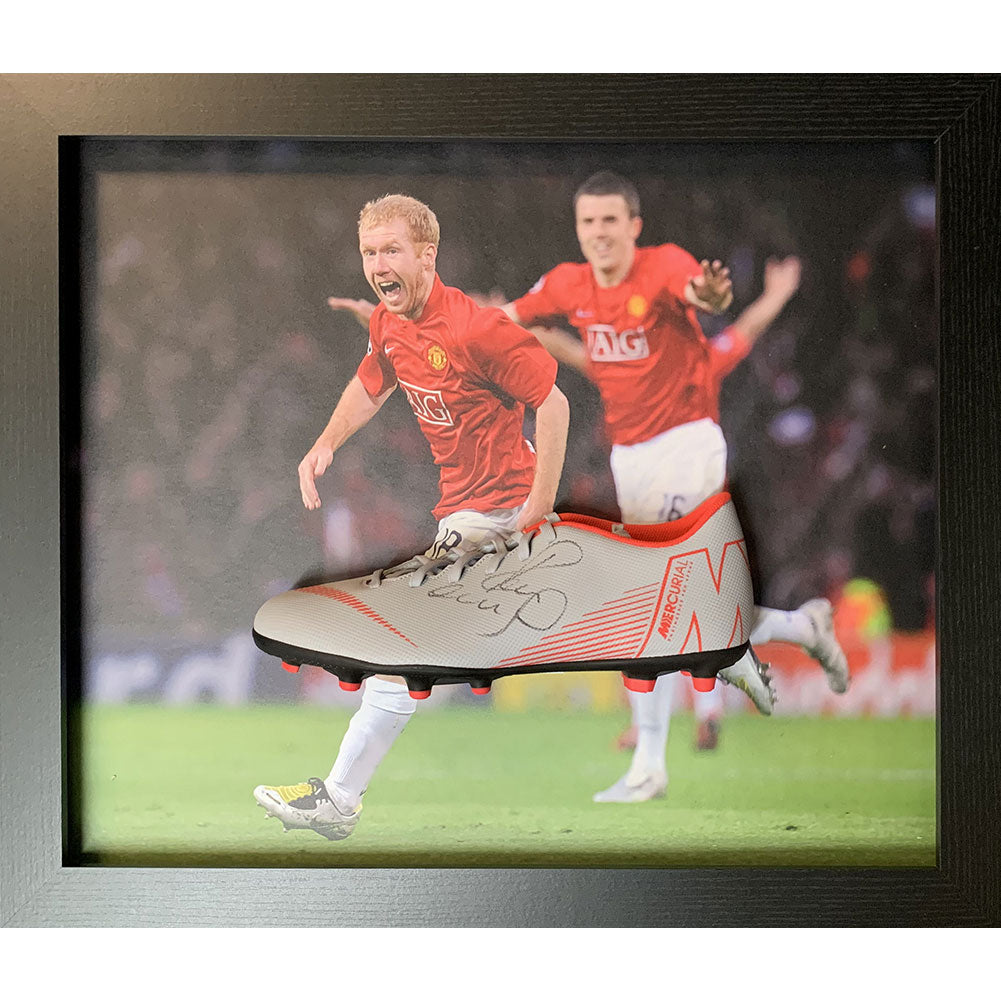 Manchester United FC Scholes Signed Boot (Framed)