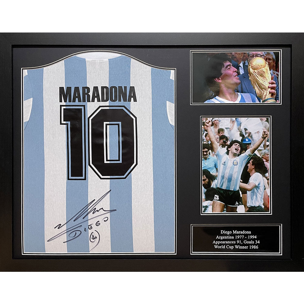 Argentina Maradona Signed Shirt (Framed)