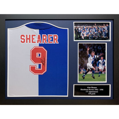 Blackburn Rovers FC Shearer Signed Shirt (Framed)