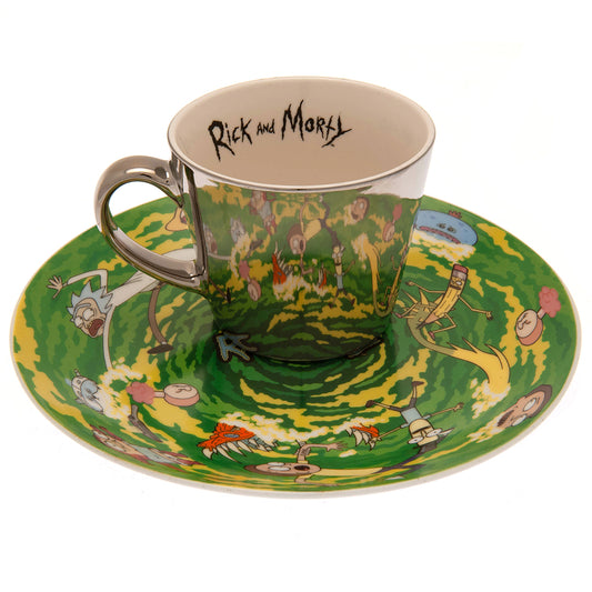Rick And Morty Mirror Mug & Plate Set