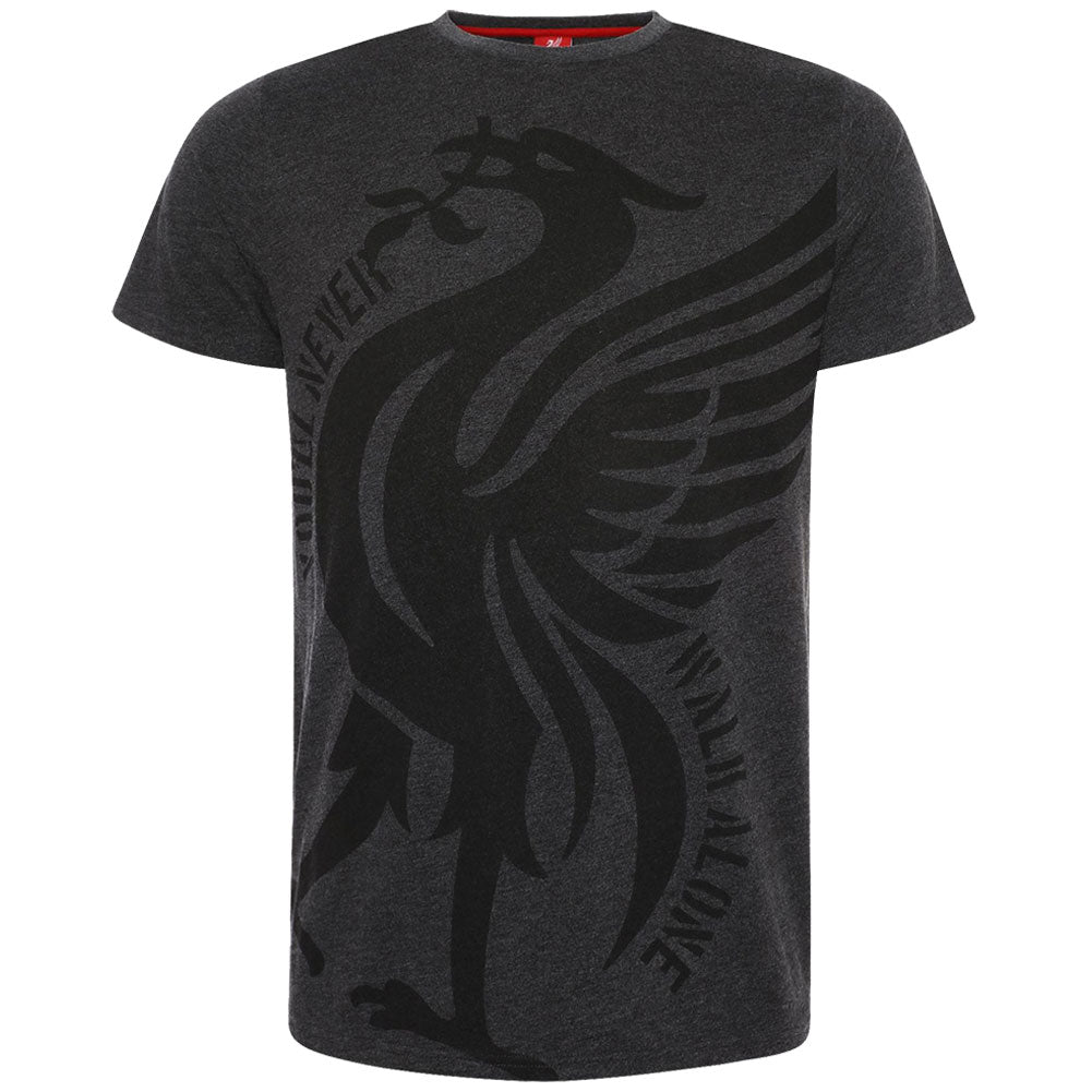 Liverpool FC Liverbird T Shirt Mens Charcoal Small