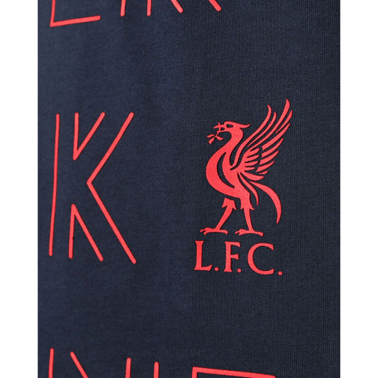 Liverpool FC YNWA T Shirt Junior Navy 9-10 Yrs