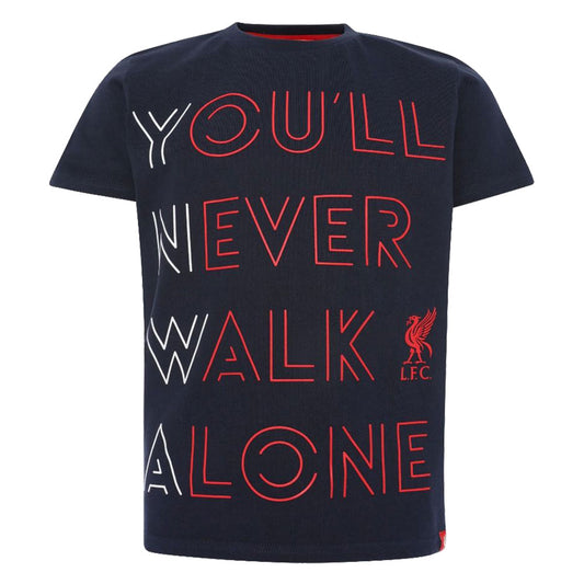 Liverpool FC YNWA T Shirt Junior Navy 5-6 Yrs