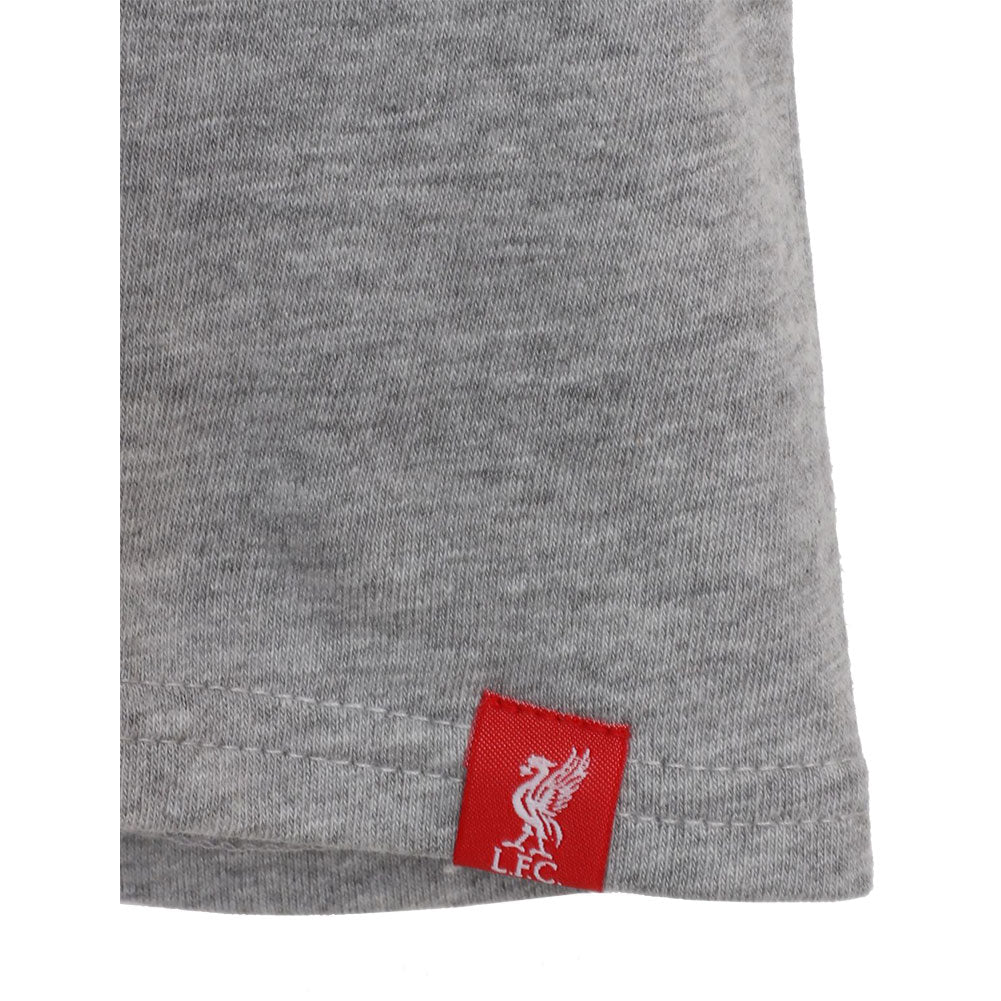 Liverpool FC Crest T Shirt Mens Grey X Large