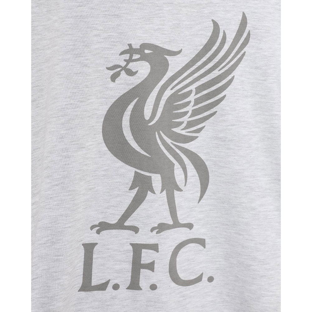 Liverpool FC Liverbird T Shirt Ladies Ice Marl 8