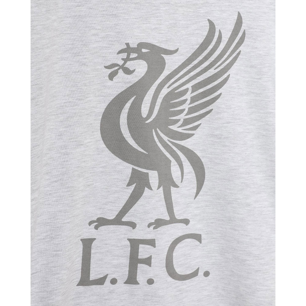 Liverpool FC Liverbird T Shirt Ladies Ice Marl 10
