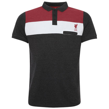 Liverpool FC Colour Block Polo Mens Charcoal Medium