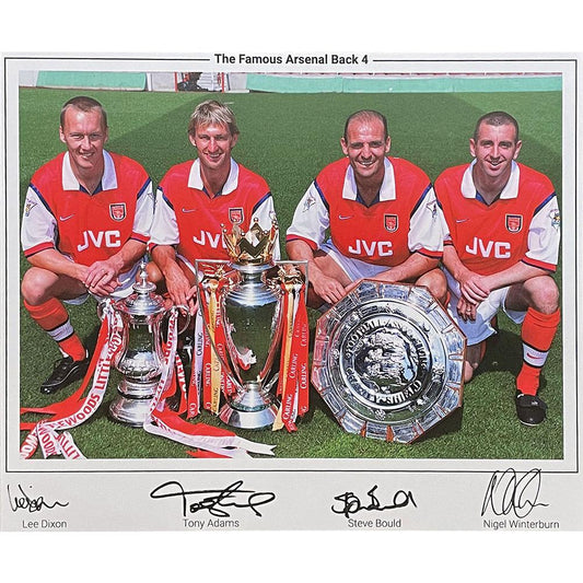 Arsenal FC Famous Back 4 Signed Framed Print