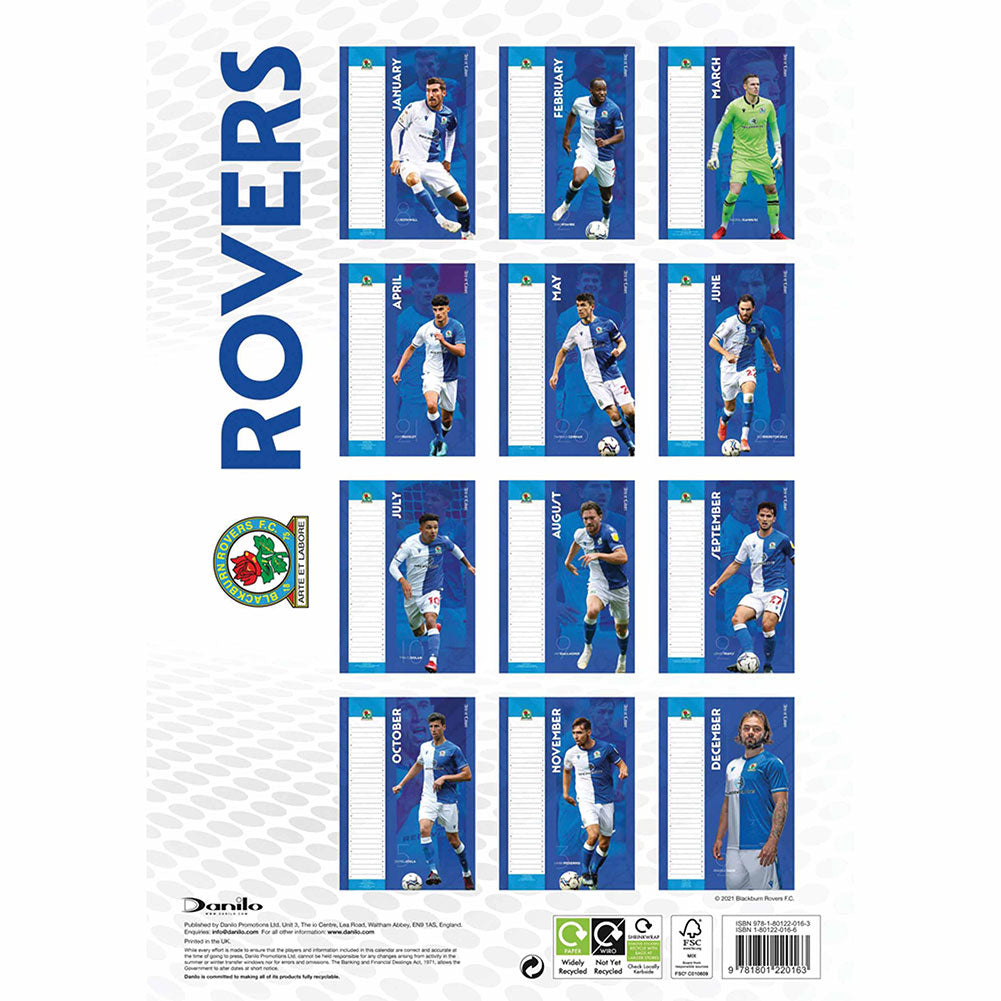 Blackburn Rovers FC Calendar 2022