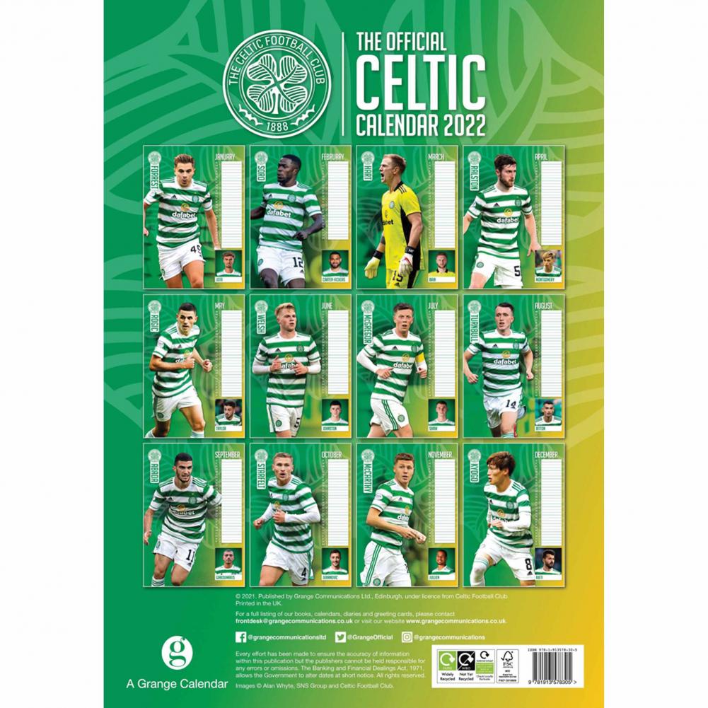Celtic FC Calendar 2022