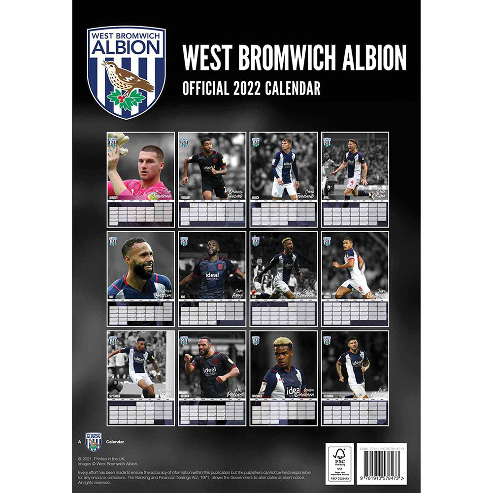 West Bromwich Albion FC Calendar 2022