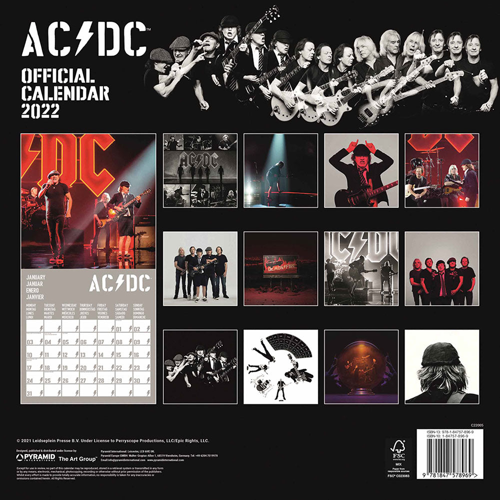 AC/DC カレンダー 2022