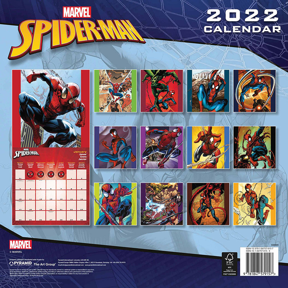 スパイダーマンカレンダー 2022