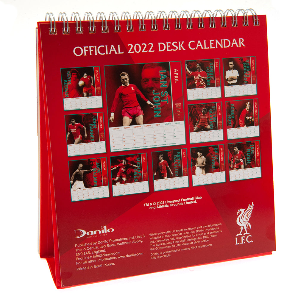 Liverpool FC Desktop Calendar 2022