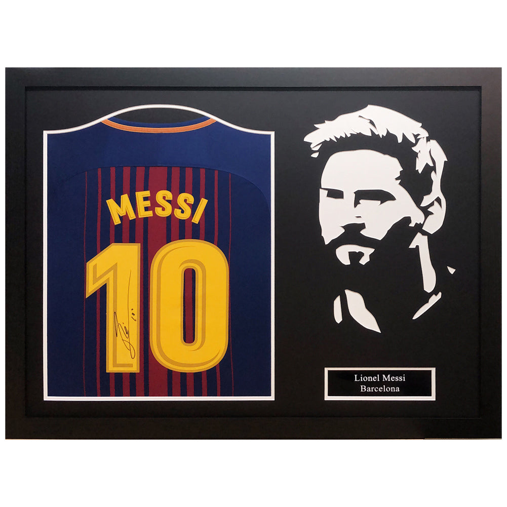 巴塞罗那足球俱乐部梅西签名球衣剪影