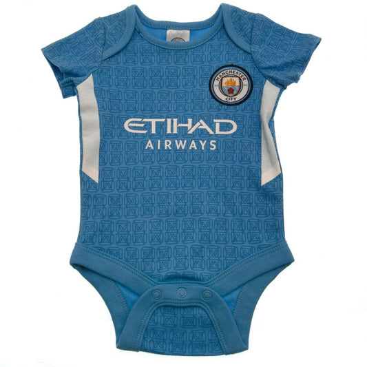 Manchester City FC 2 Pack Bodysuit 3-6 Mths SQ