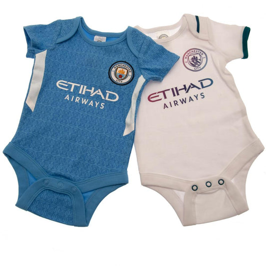 Manchester City FC 2 Pack Bodysuit 3-6 Mths SQ