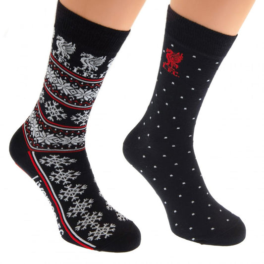 Liverpool FC 2pk Christmas Socks 7-11