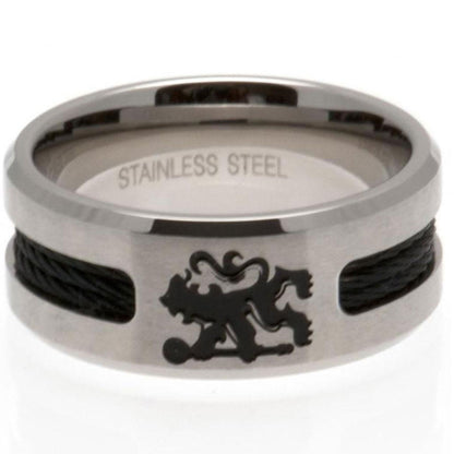 Chelsea FC Black Inlay Ring Small