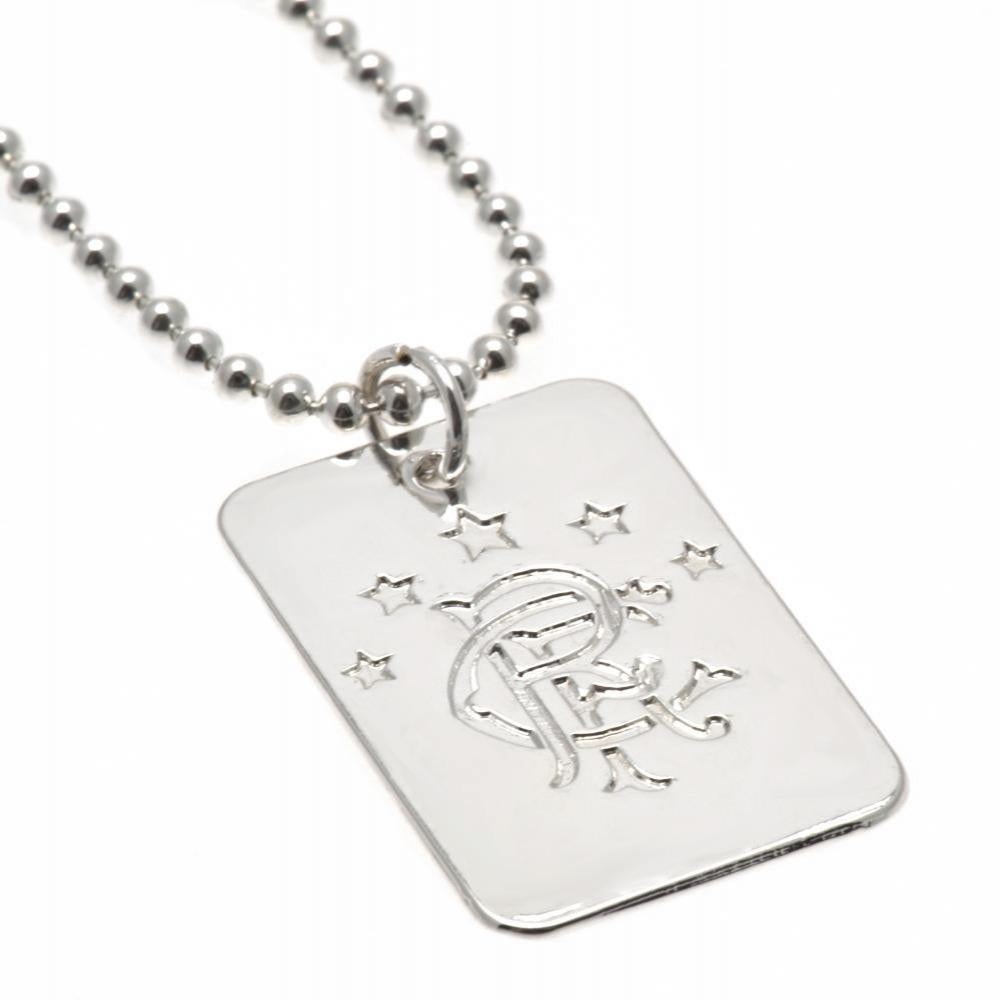 Rangers FC Silver Plated Dog Tag & Chain
