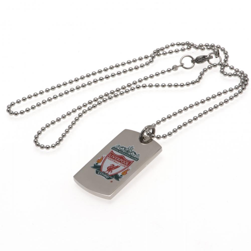 Liverpool FC Colour Crest Dog Tag & Chain