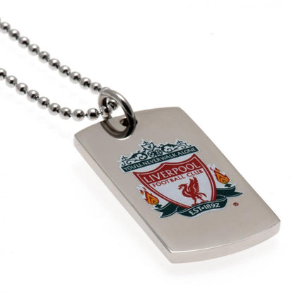 Liverpool FC Colour Crest Dog Tag & Chain