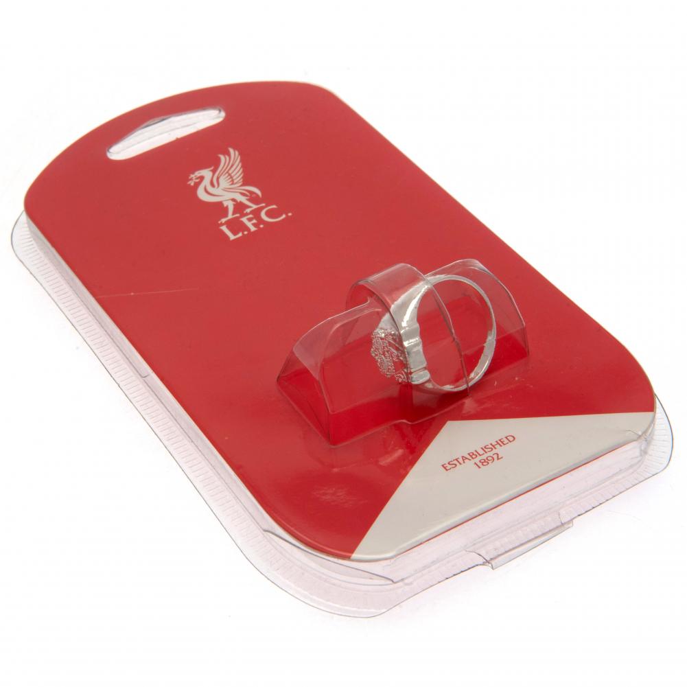 Liverpool FC Silver Plated Crest Ring Medium