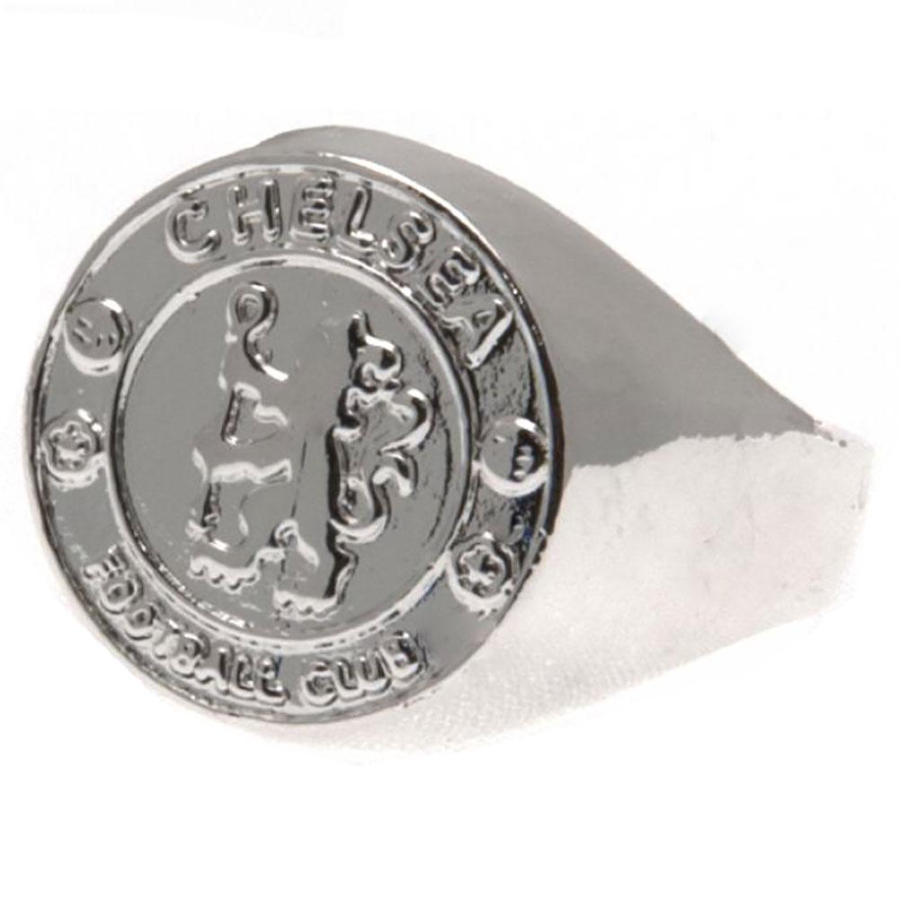 Chelsea FC Silver Plated Crest Ring Medium