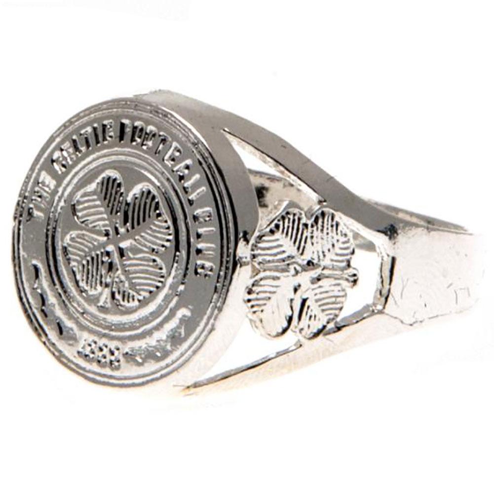 Celtic FC Silver Plated Crest Ring Small