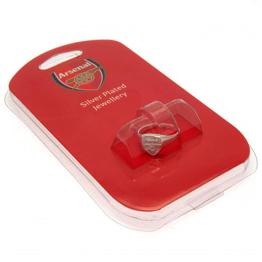 Arsenal FC Silver Plated Crest Ring Medium