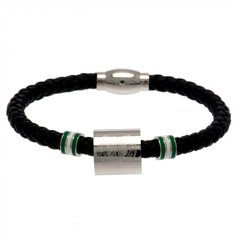 Celtic FC Colour Ring Leather Bracelet