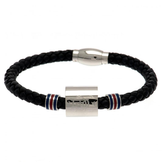 Rangers FC Colour Ring Leather Bracelet