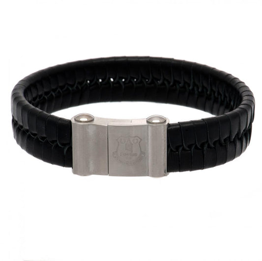 Everton FC Single Plait Leather Bracelet