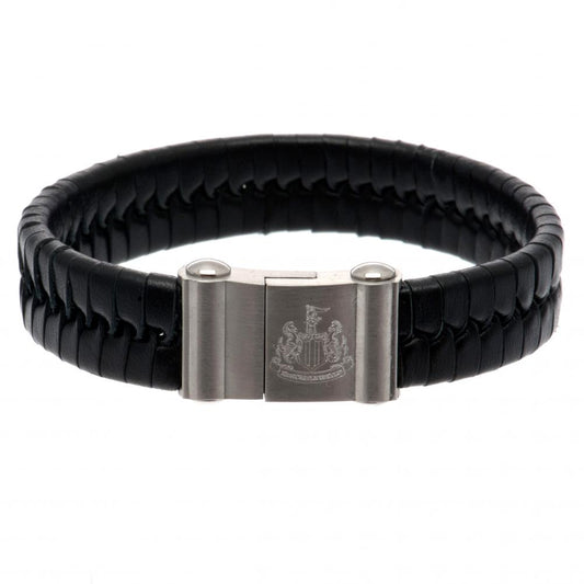 Newcastle United FC Single Plait Leather Bracelet