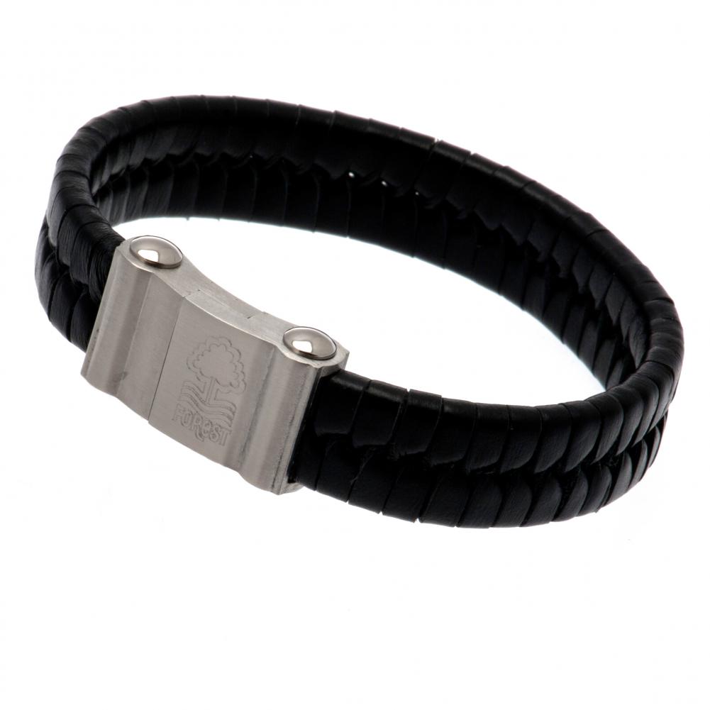 Nottingham Forest FC Single Plait Leather Bracelet