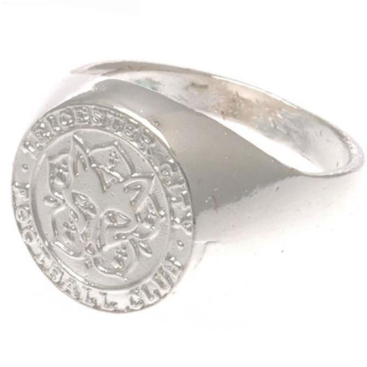 Leicester City FC Silver Plated Crest Ring Medium