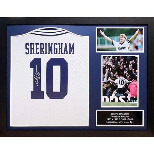 托特纳姆热刺足球俱乐部 1994 年谢林汉姆签名球衣（带框）