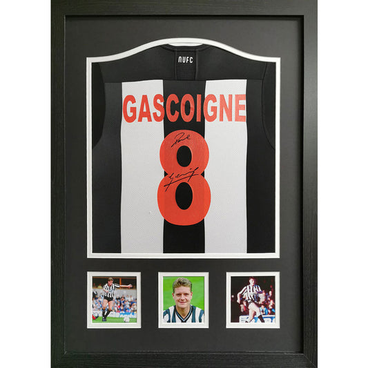 Newcastle United FC Gascoigne Signed Shirt (Framed)