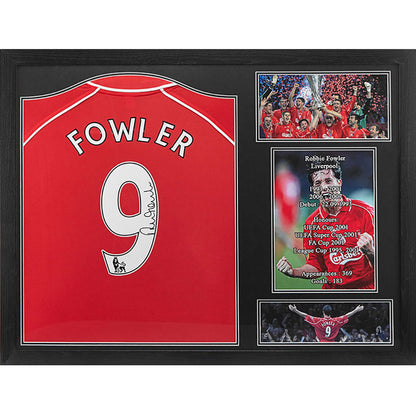 Liverpool FC 2001 Fowler Signed Shirt (Framed)