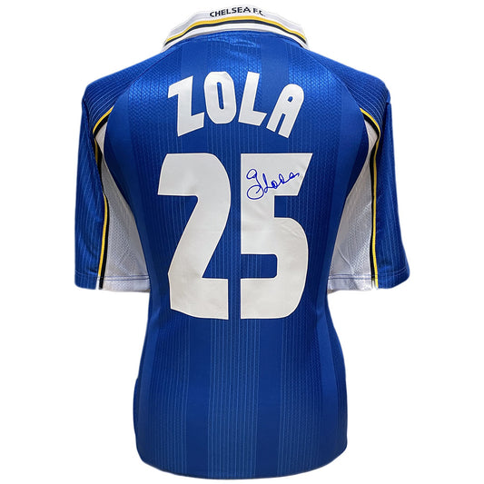 Chelsea FC 1998 UEFA Cup Winners' Cup Final Zola Signed Shirt
