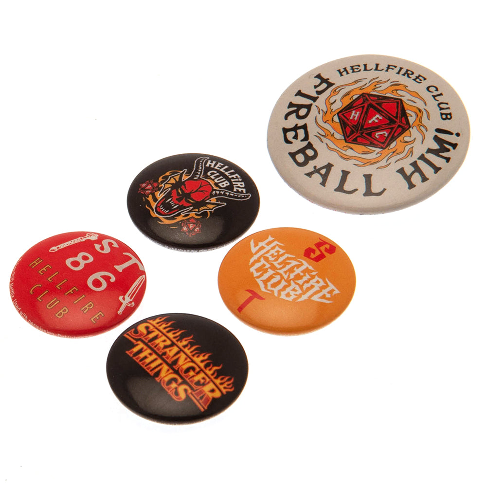 Stranger Things Button Badge Set Hellfire Club