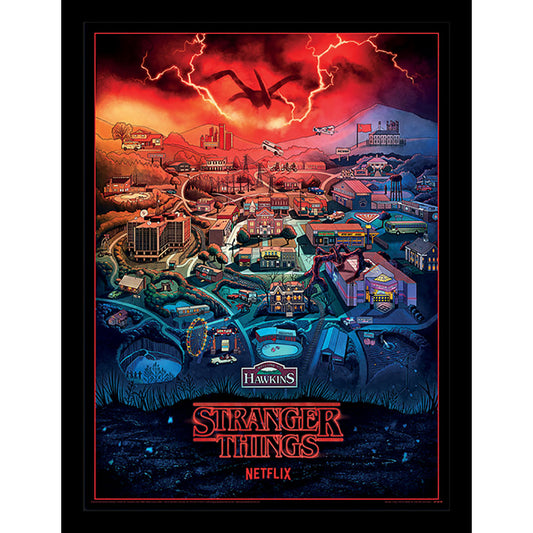 Stranger Things Framed Picture 16 x 12 Hawkins