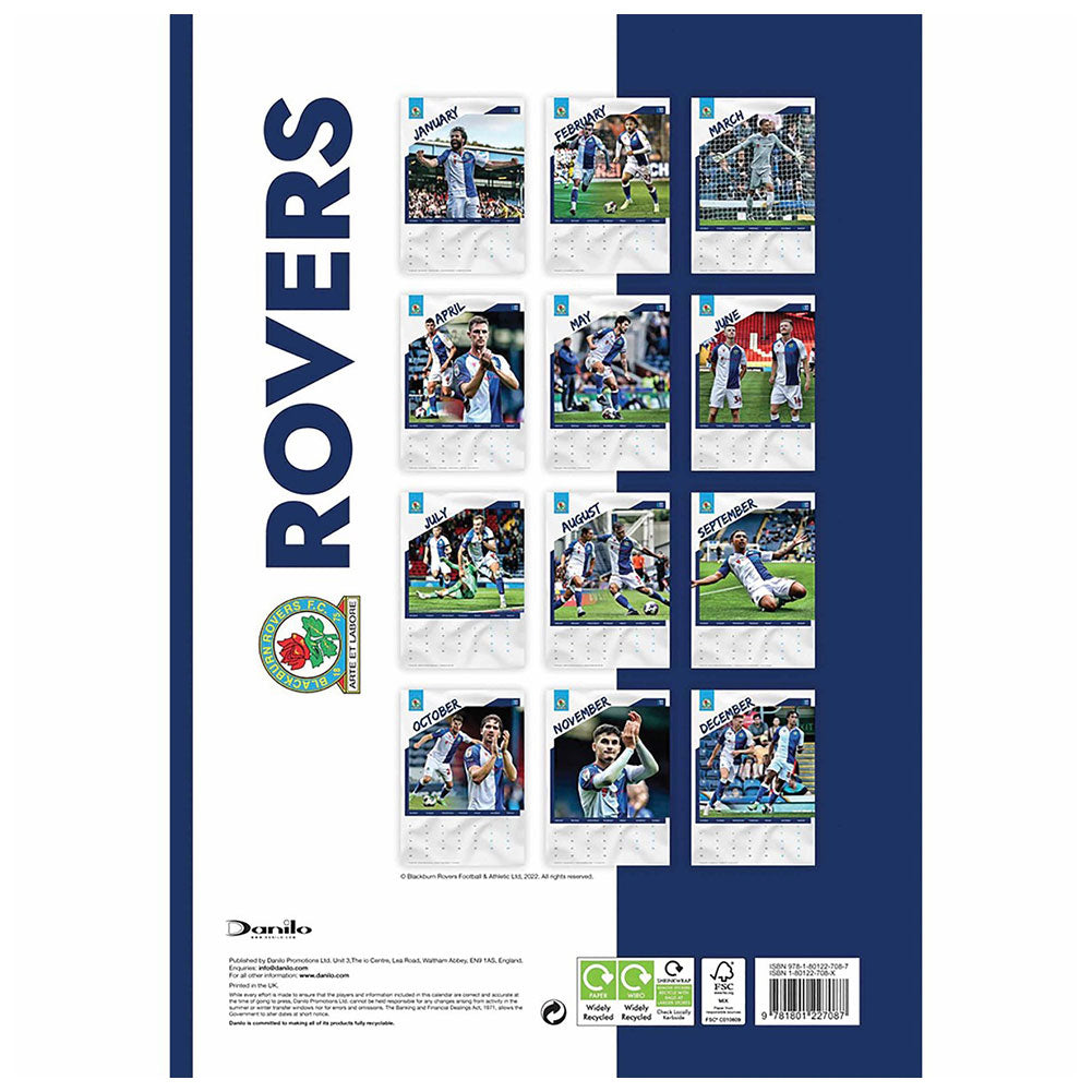 Blackburn Rovers FC A3 Calendar 2023