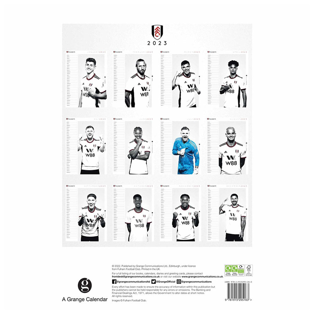 Fulham FC A3 Calendar 2023