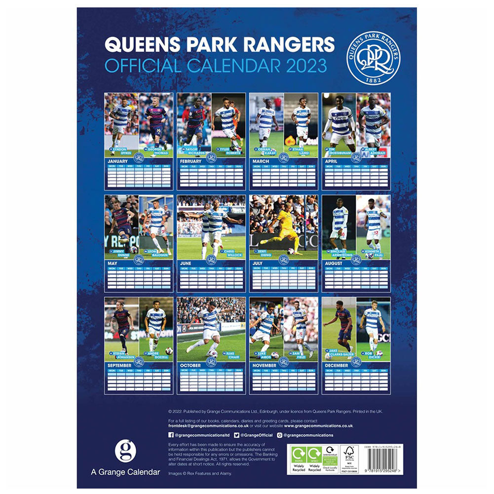 Queens Park Rangers FC A3 Calendar 2023