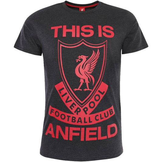 Liverpool FC This Is Anfield T Shirt Mens Charcoal XX Large