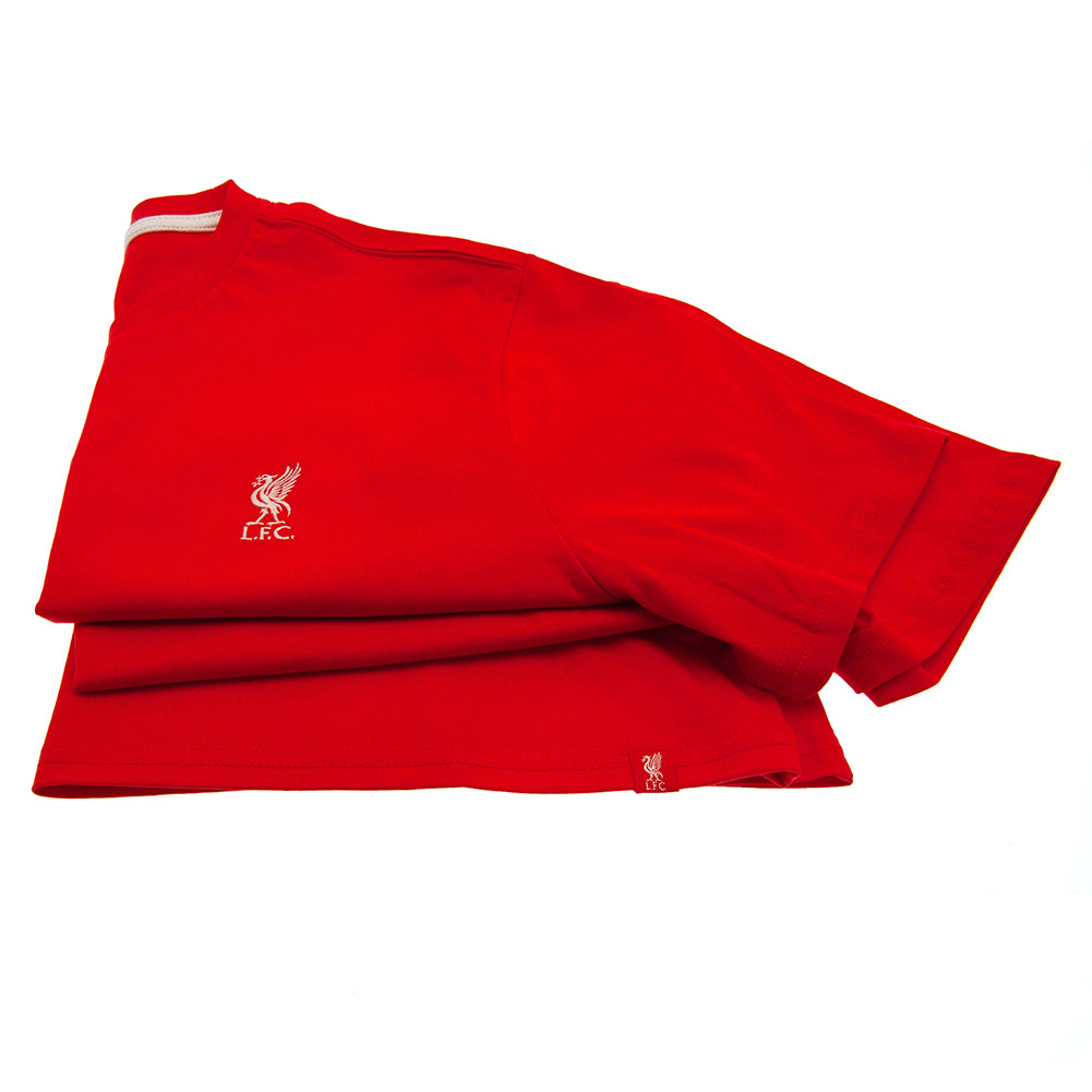 Liverpool FC Embroidered T Shirt Mens Red Small