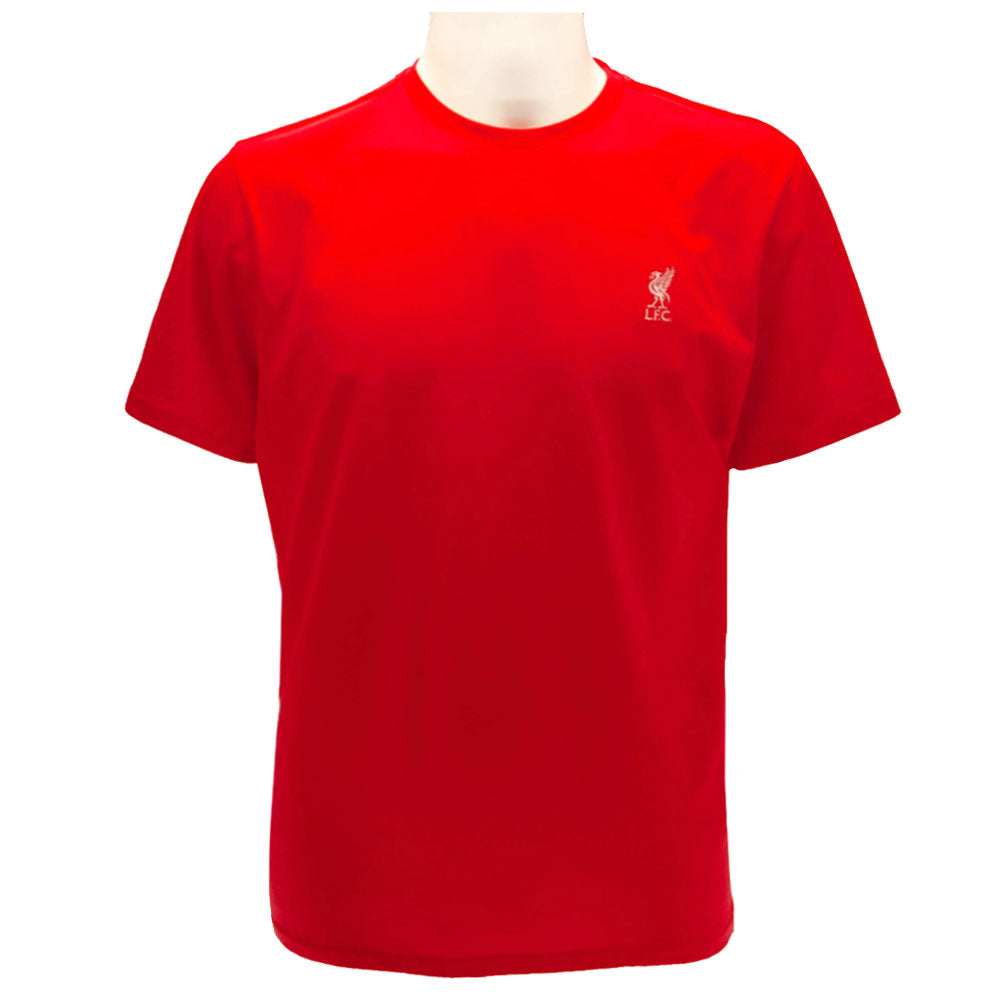 Liverpool FC Embroidered T Shirt Mens Red XX Large